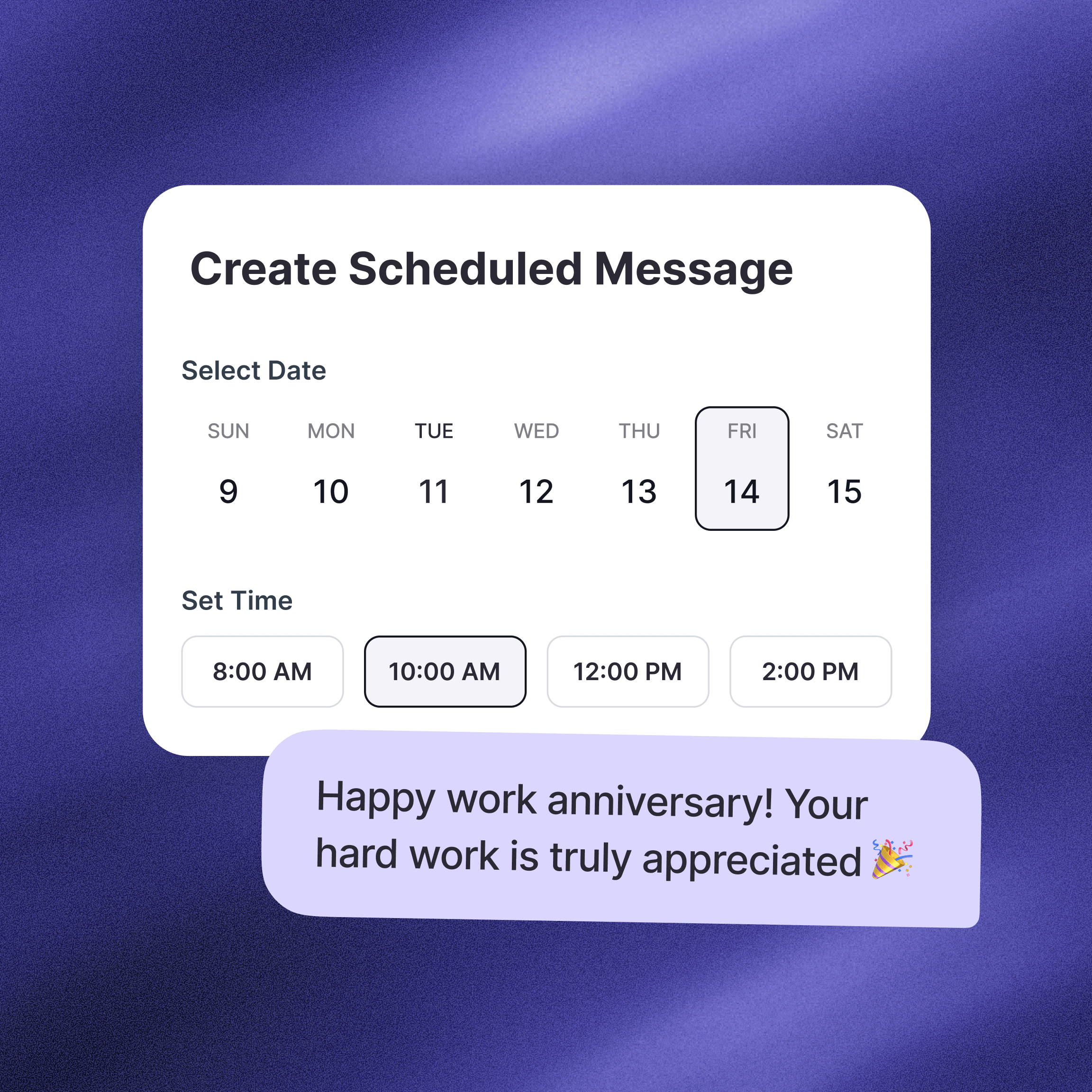 One-time Scheduled Messages schmatic