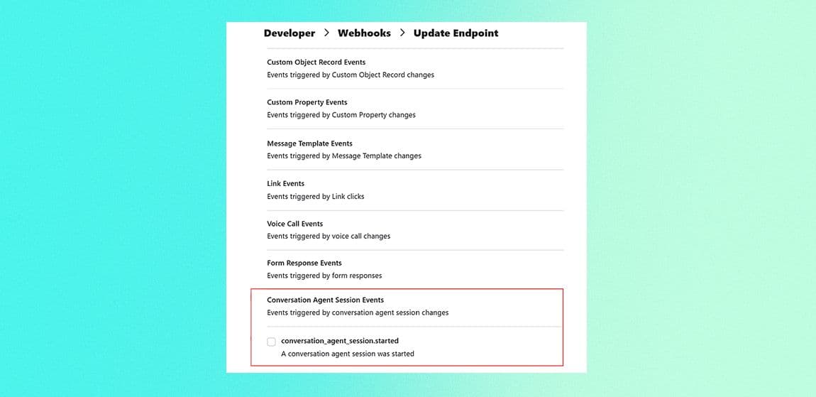 New Webhook: Track When a Chat Agent Session Starts