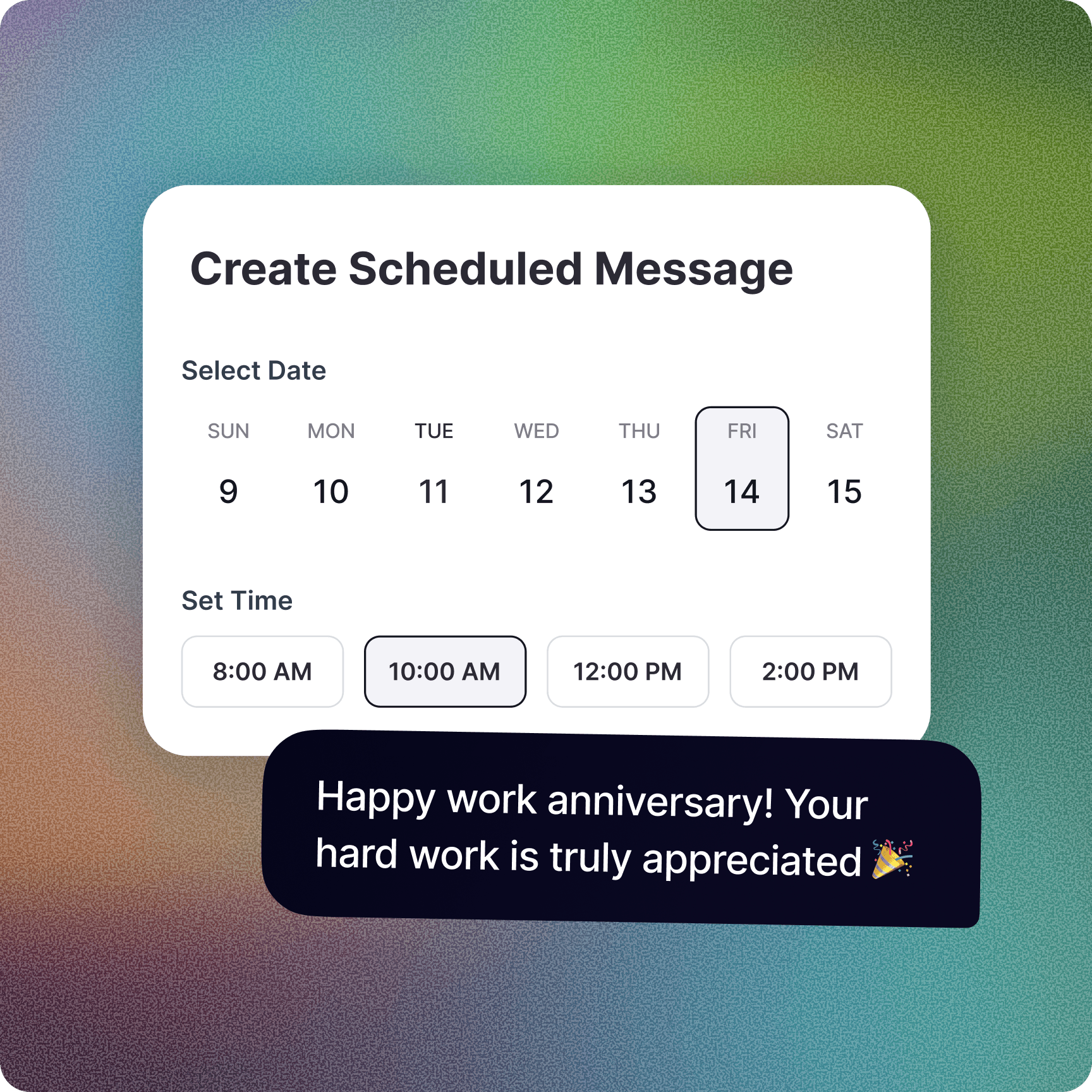 One-time Scheduled Messages schmatic