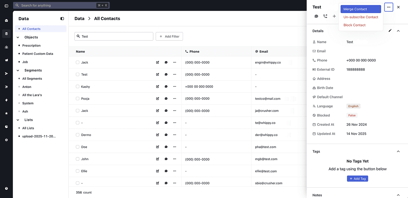 Contact Merge Feature