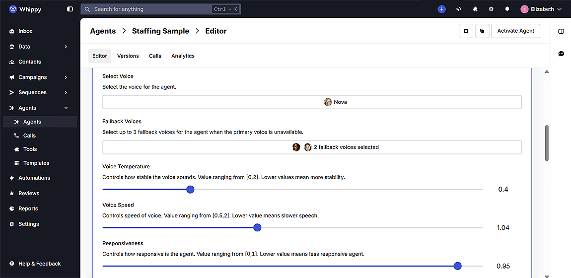 Fallback Voices in Agents