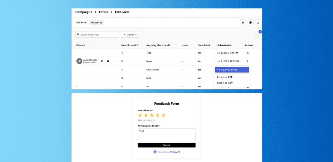 Download and Print Submitted Forms with One Click