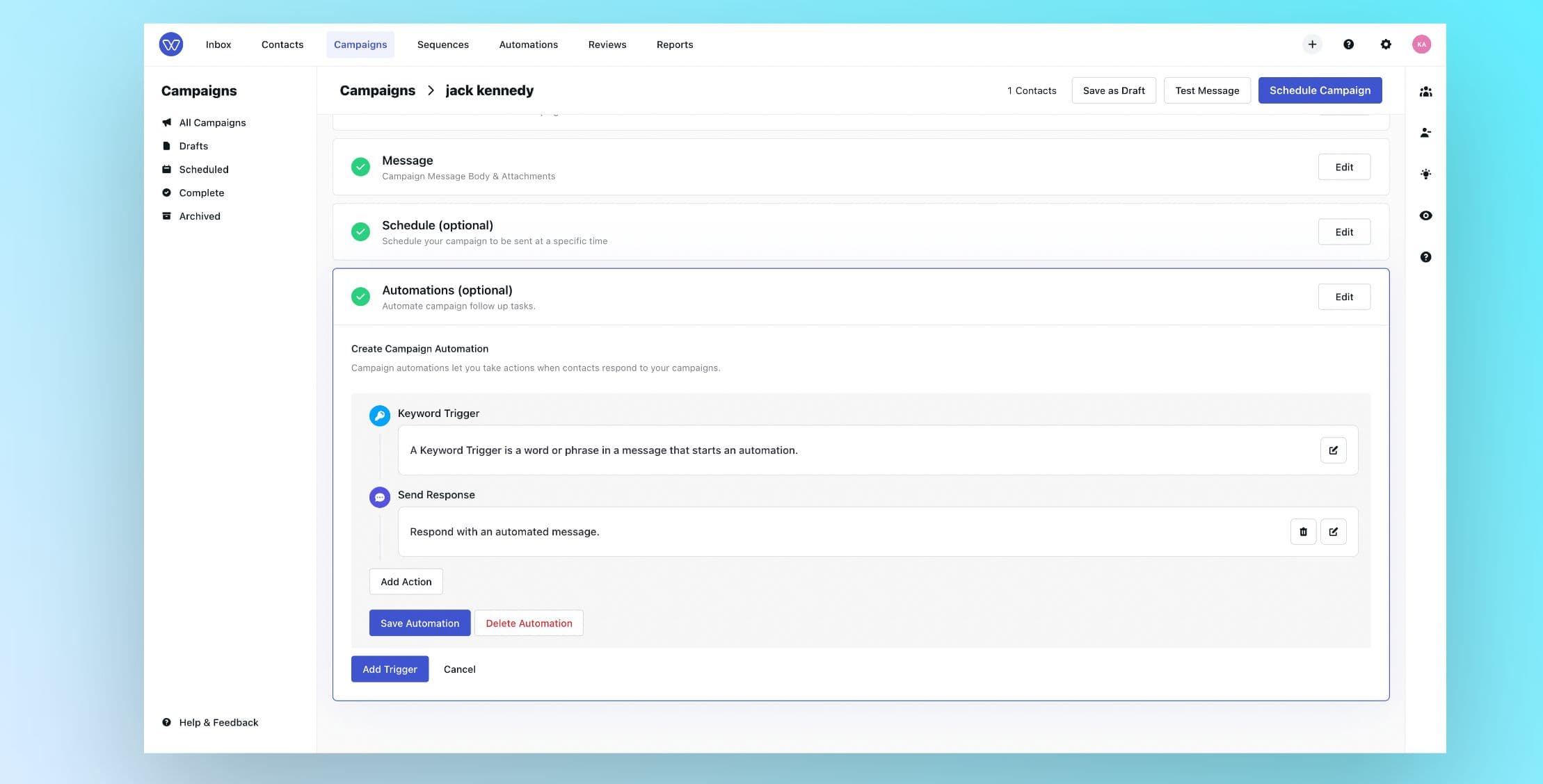Campaign Specific Automations Image
