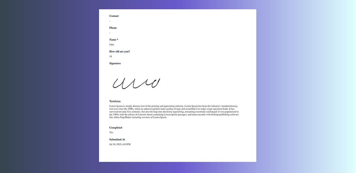 Signed Forms Now Render Correctly in PDF Exports