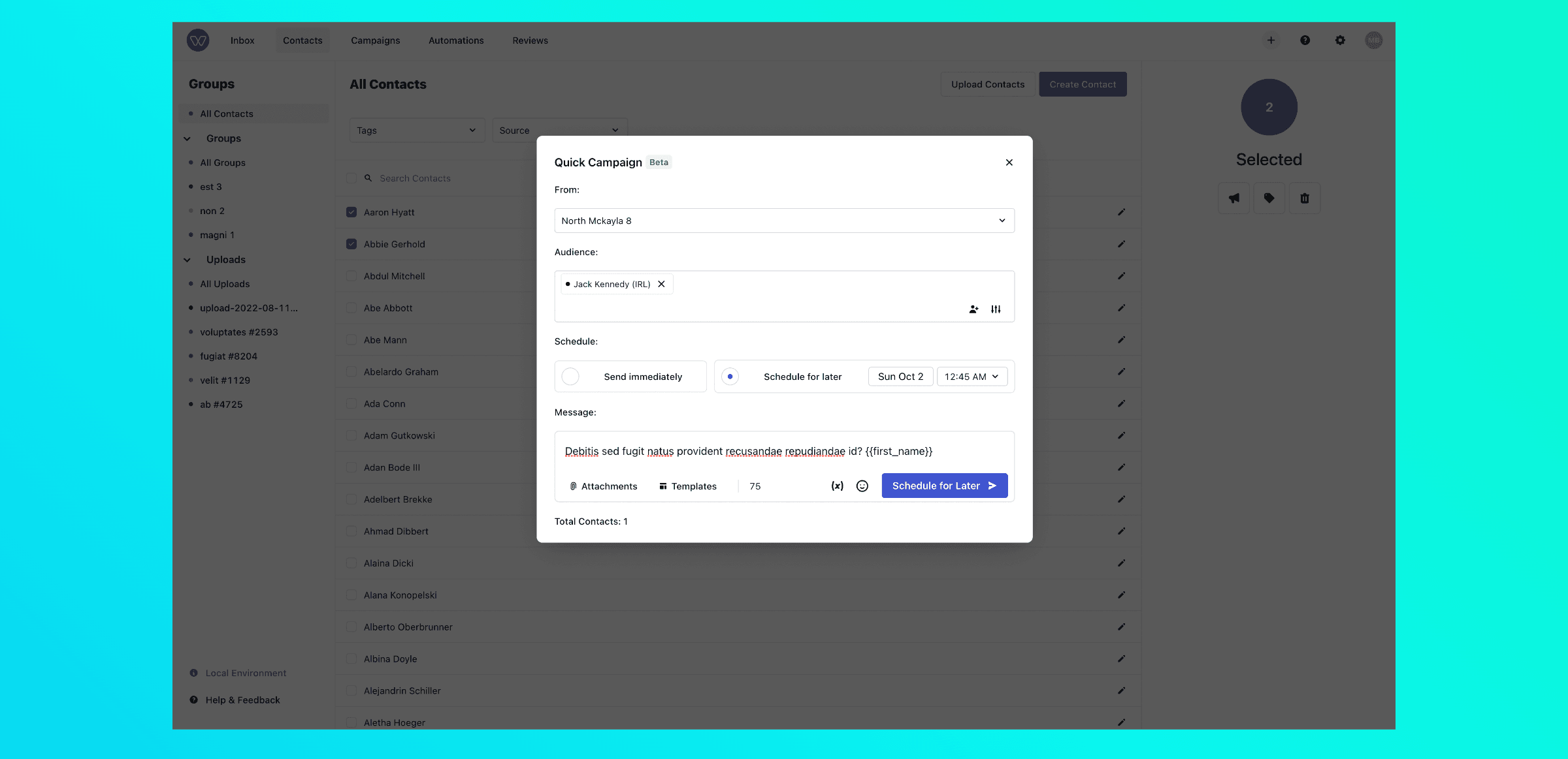 Scheduled Quick Campaigns Image