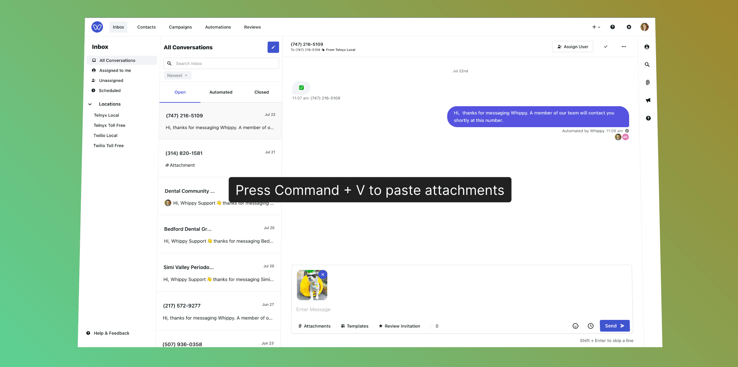 Add Attachments Keyboard Shortcut Image