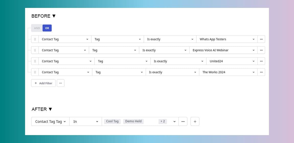 Advanced Multi-Value Filtering for Contact Lists