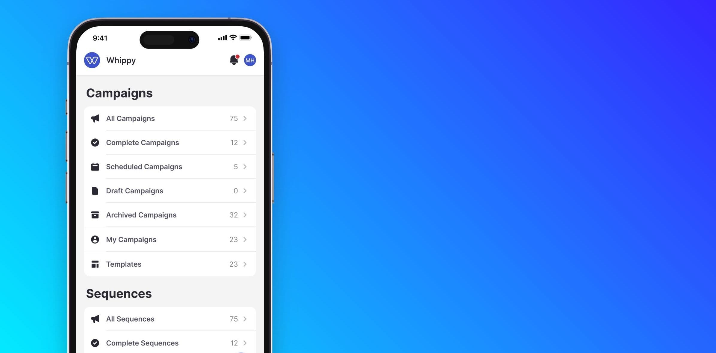 Campaign Templates on Mobile