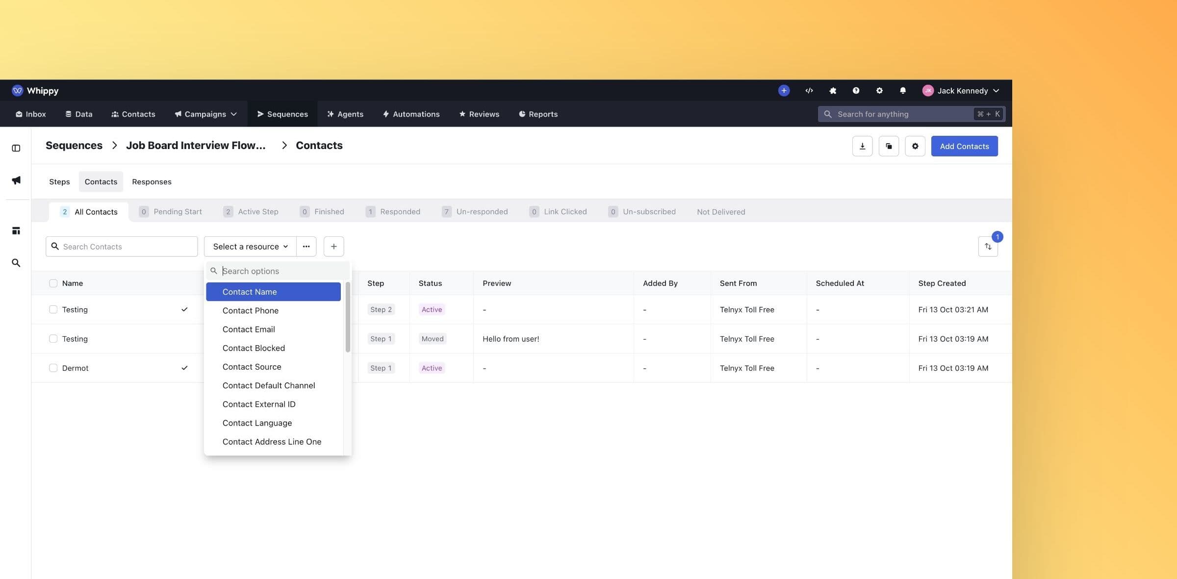 Sequence Filtering UI
