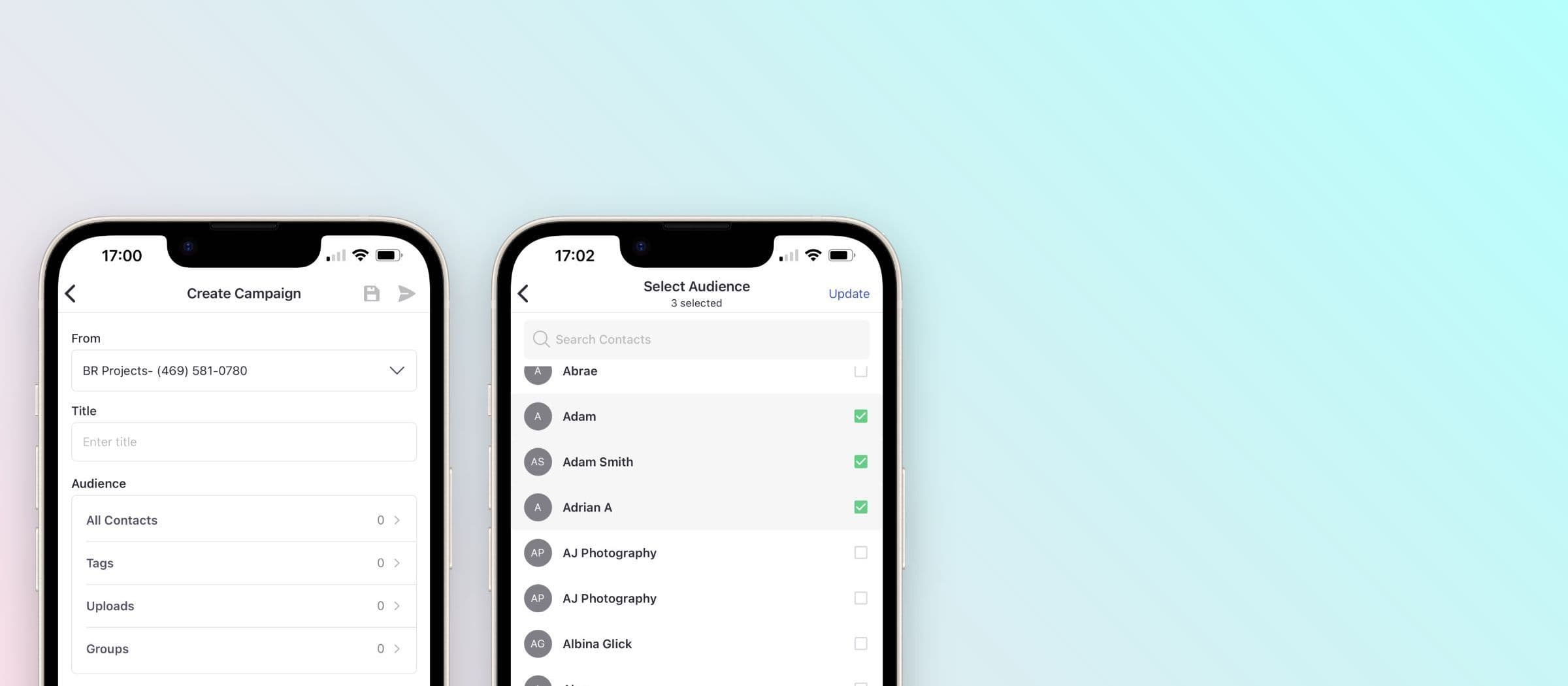 Create Campaigns on Mobile Image