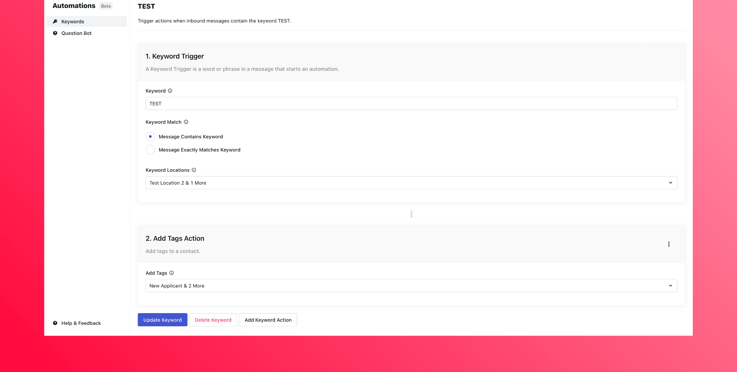 Add & Remove Tags with Keywords Image
