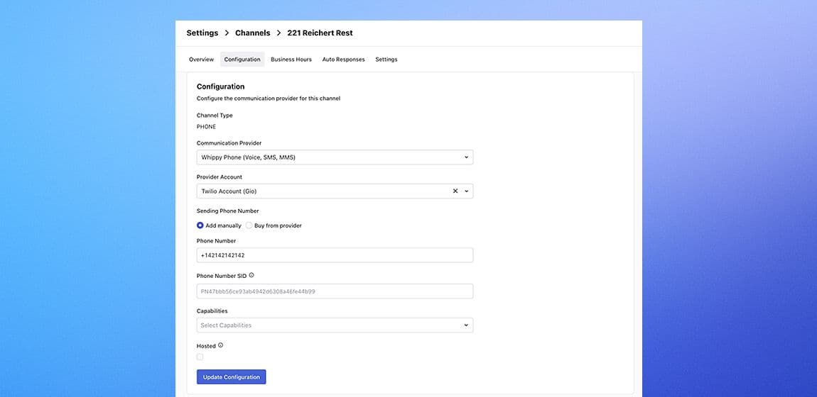 Manage Provider Phone Settings from Any Channel