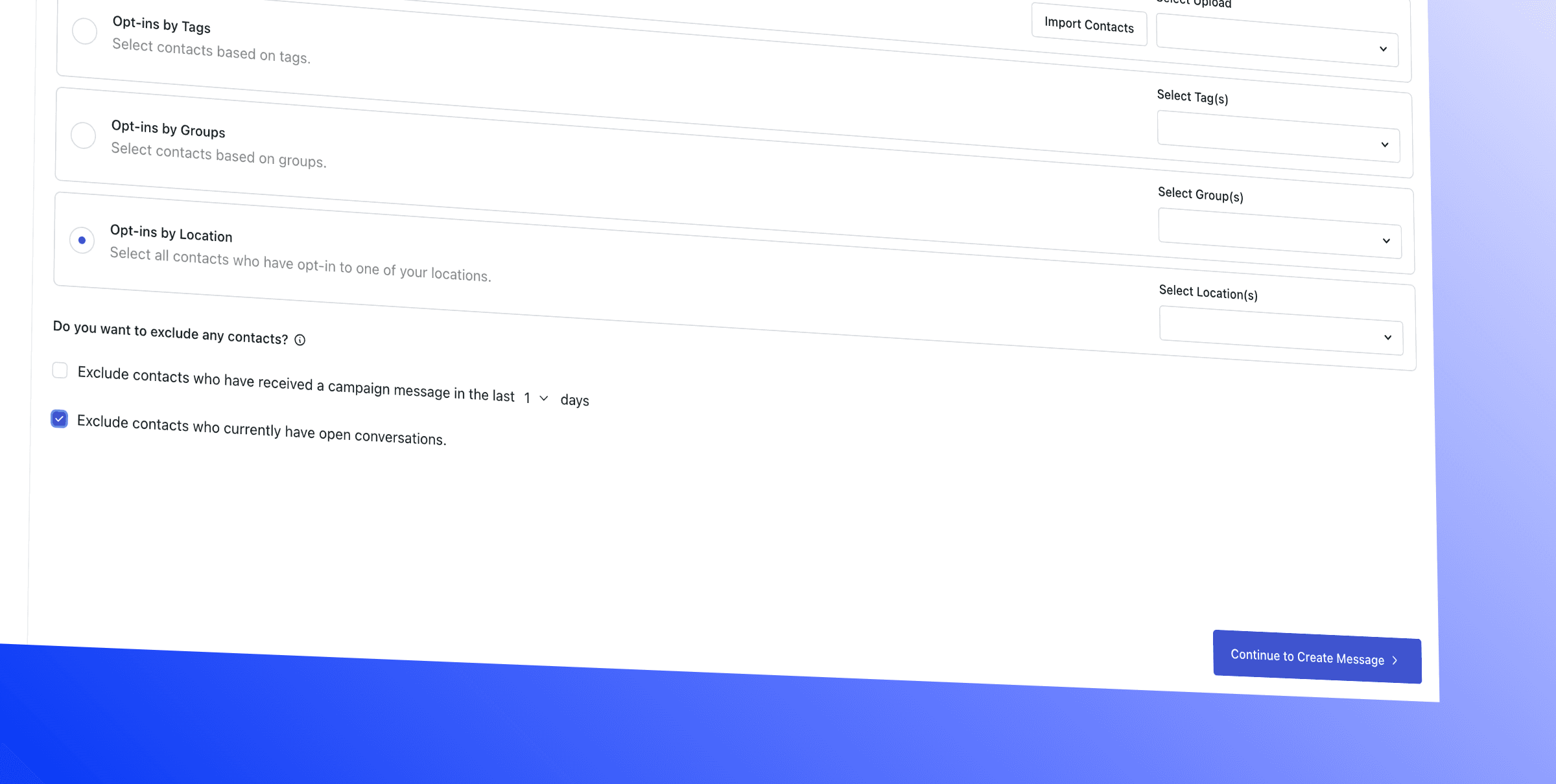 Exclude Contacts with Open Conversations from Campaigns Image