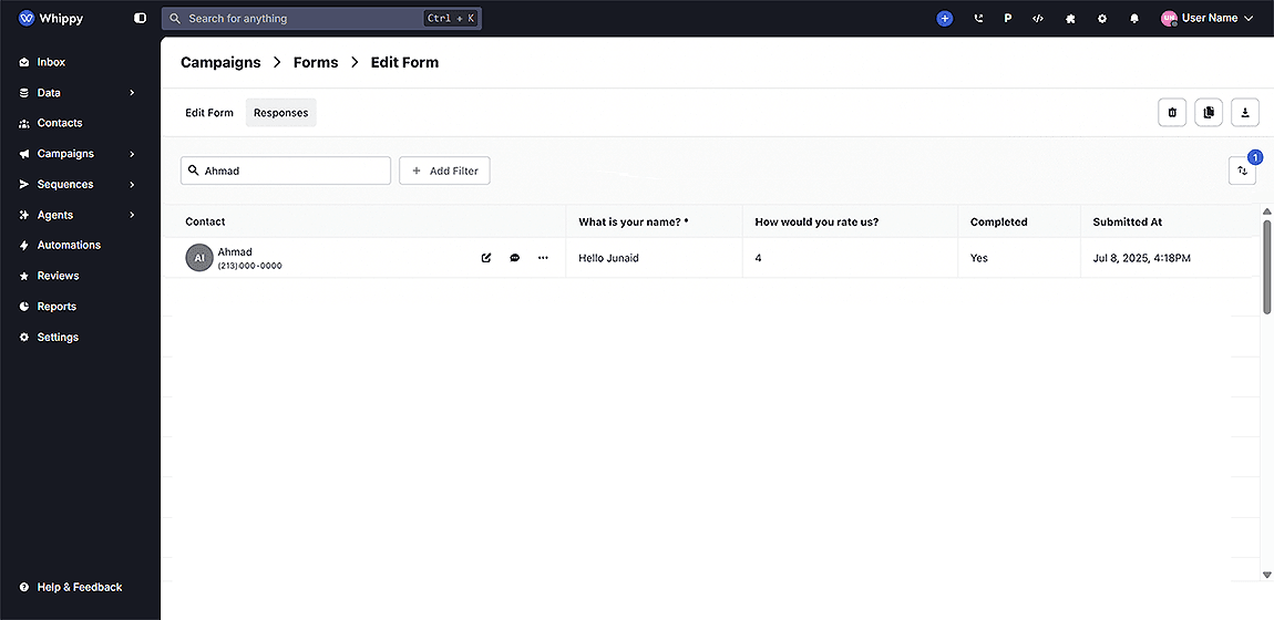 Filter Form Responses by Contact Attributes - Image