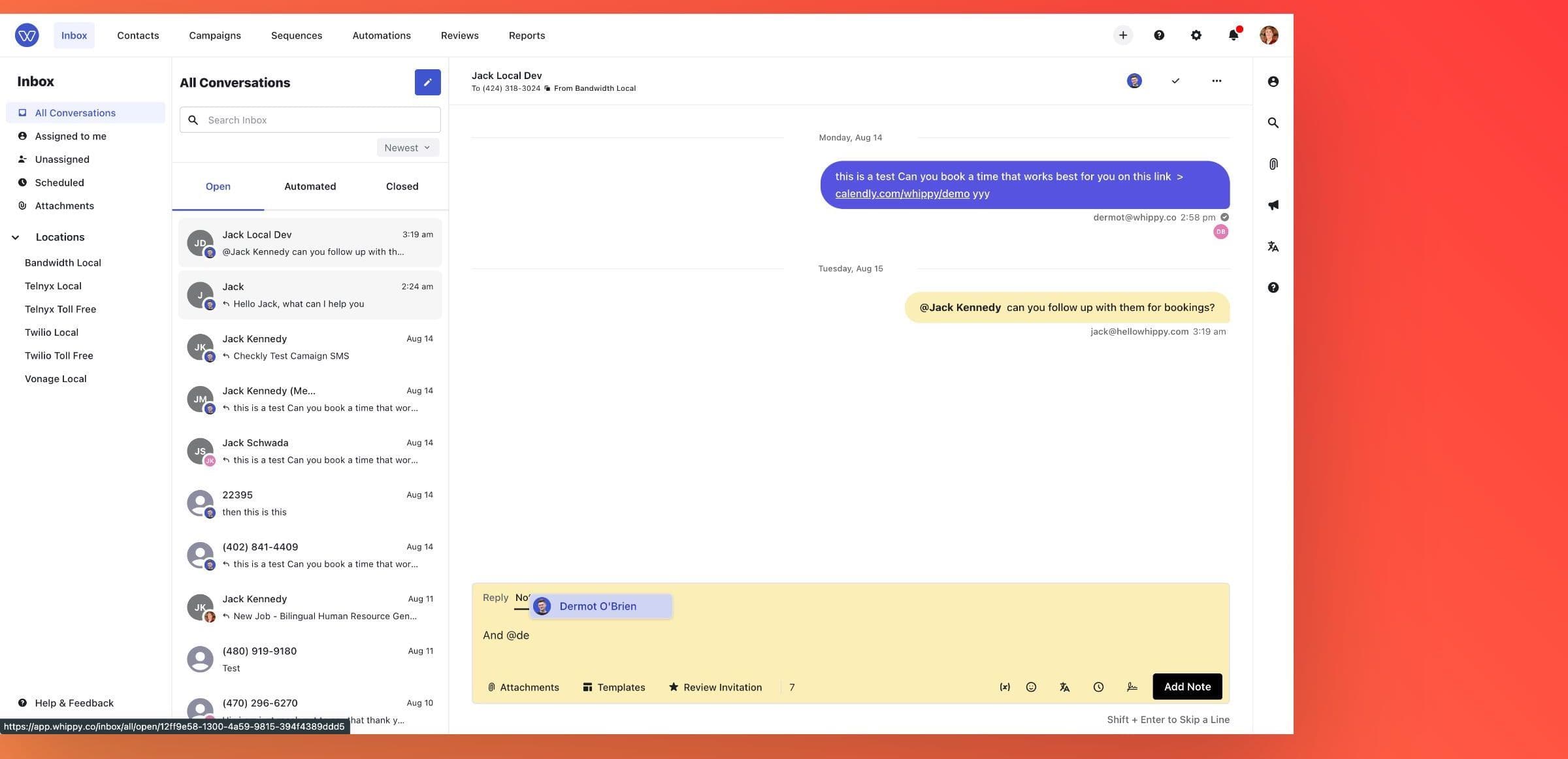 conversation notes in action